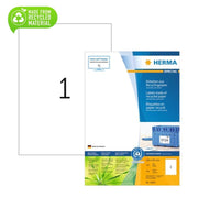 Herma Labels 1/sheet, 100% recycled, 100 sheets (2 packs/bundle)