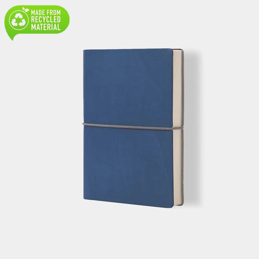 Ciak Notebook B6 Leather cover, Lined, recycled BLUE 112pgs (10/bundle)