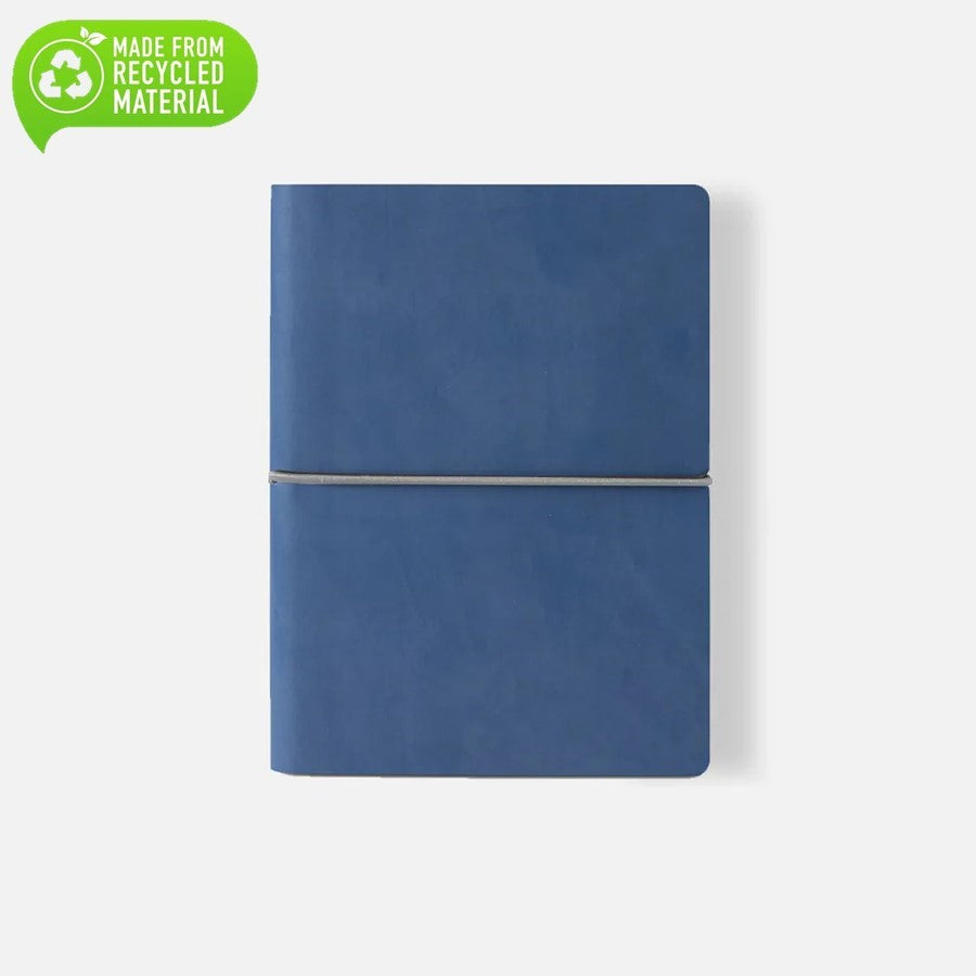 Ciak Notebook B6 Leather cover, Lined, recycled BLUE 112pgs (10/bundle)