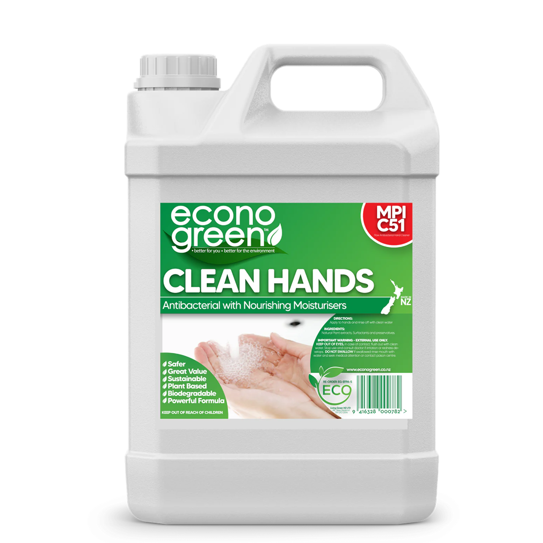 Econogreen antibacterial CLEAN HANDS liquid soap 5lt