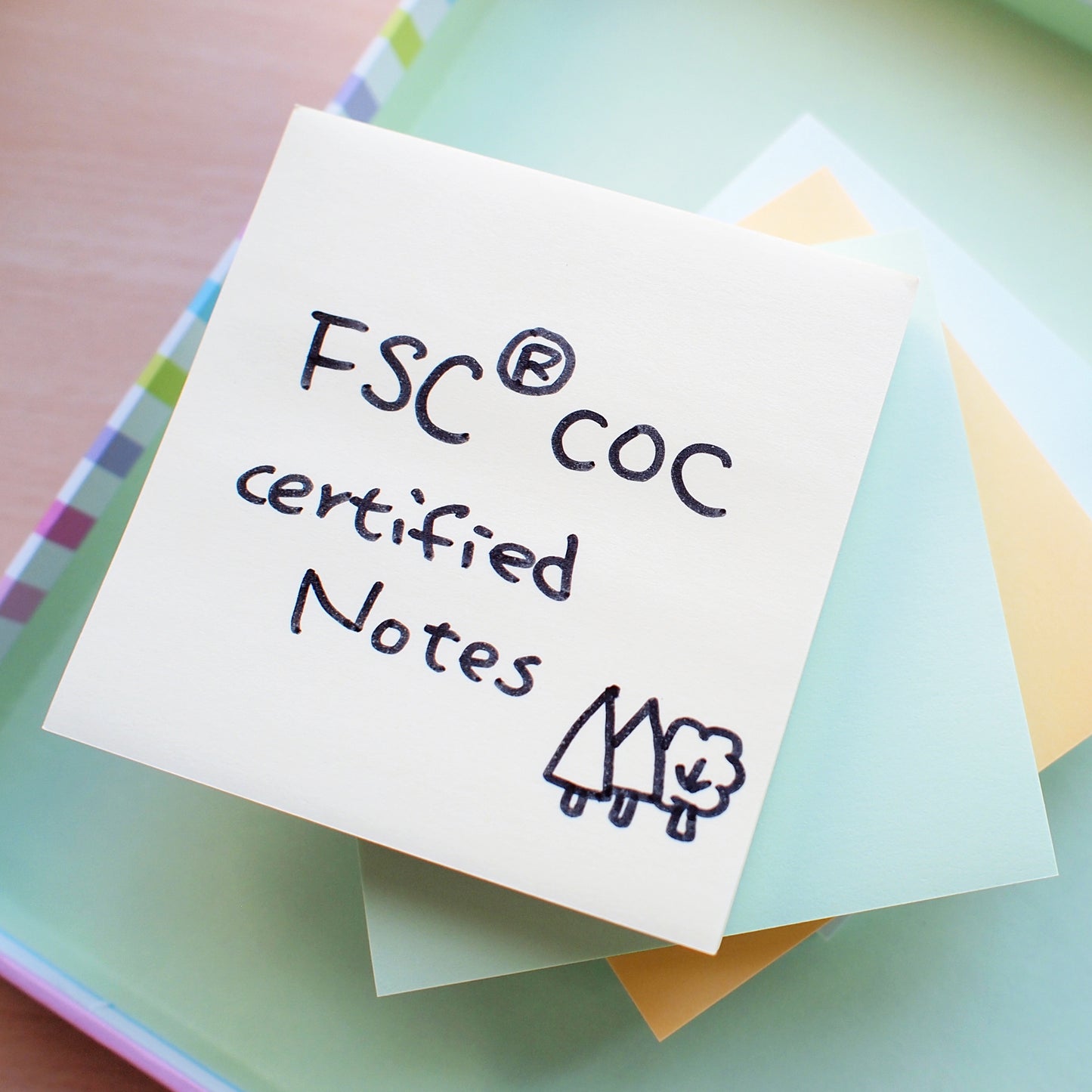 Stick'N FSC self-adhesive notepads, 76 x 76mm, light yellow (box of 12)