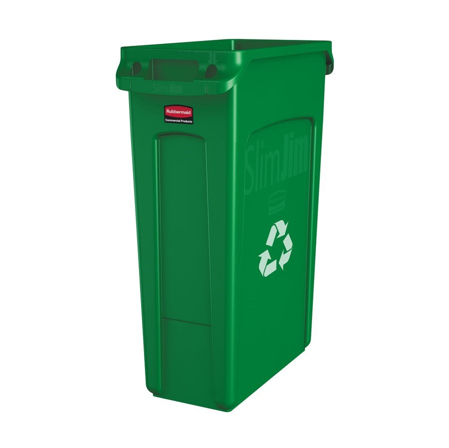 Rubbermaid SLIM JIM recycling bin 87L GREEN