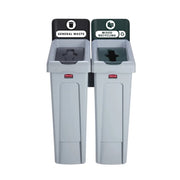 Rubbermaid SLIM JIM recycling station BILLBOARD - BLACK (landfill)