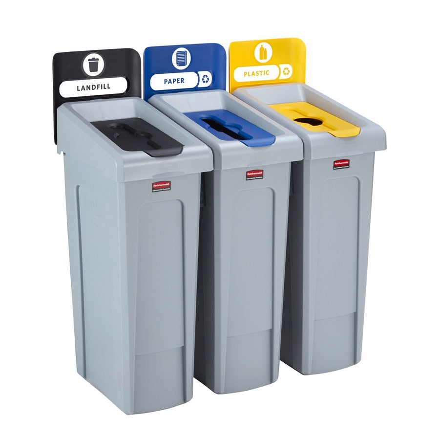Rubbermaid SLIM JIM recycling bin 87L GREY