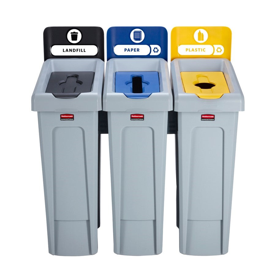 Rubbermaid SLIM JIM recycling bin 87L GREY
