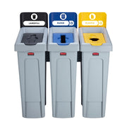 Rubbermaid SLIM JIM recycling bin 87L GREY
