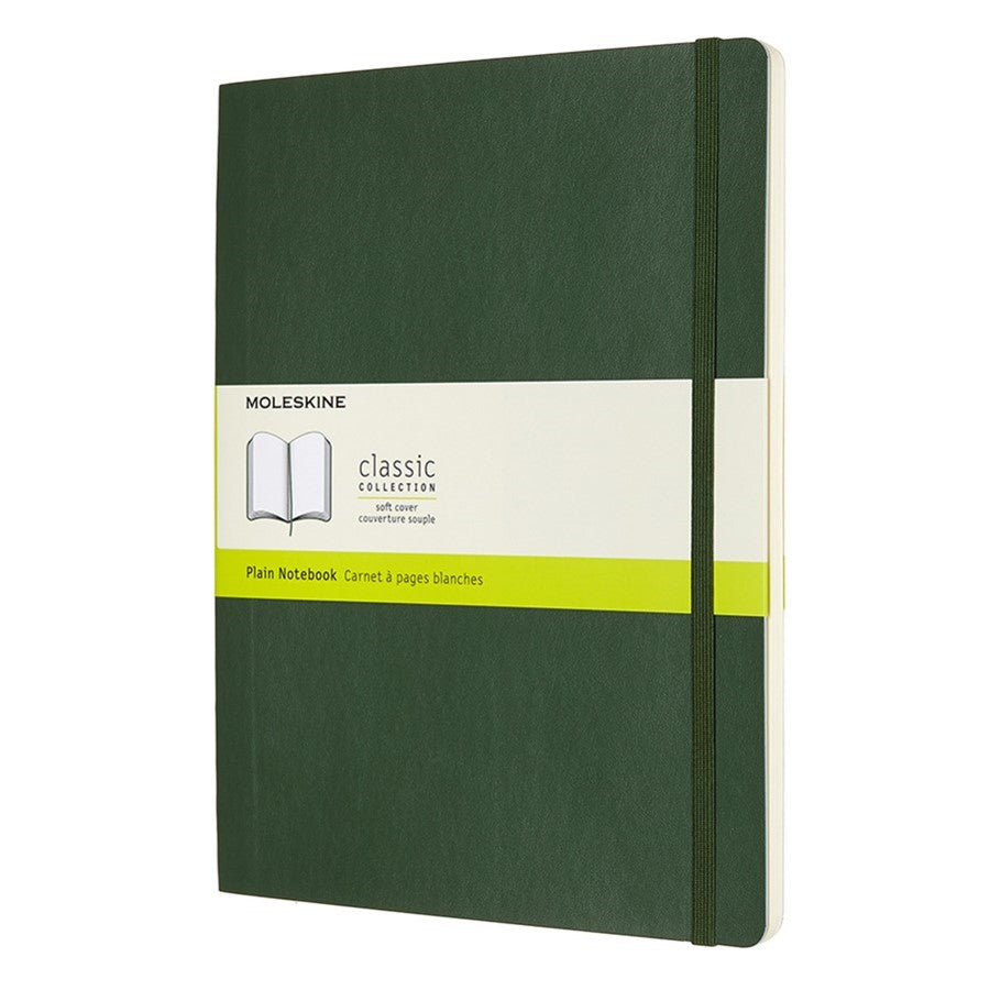 Moleskine Classic Notebook, XLARGE Myrtle Green, Plain, SOFT Cover (6 units/bundle)