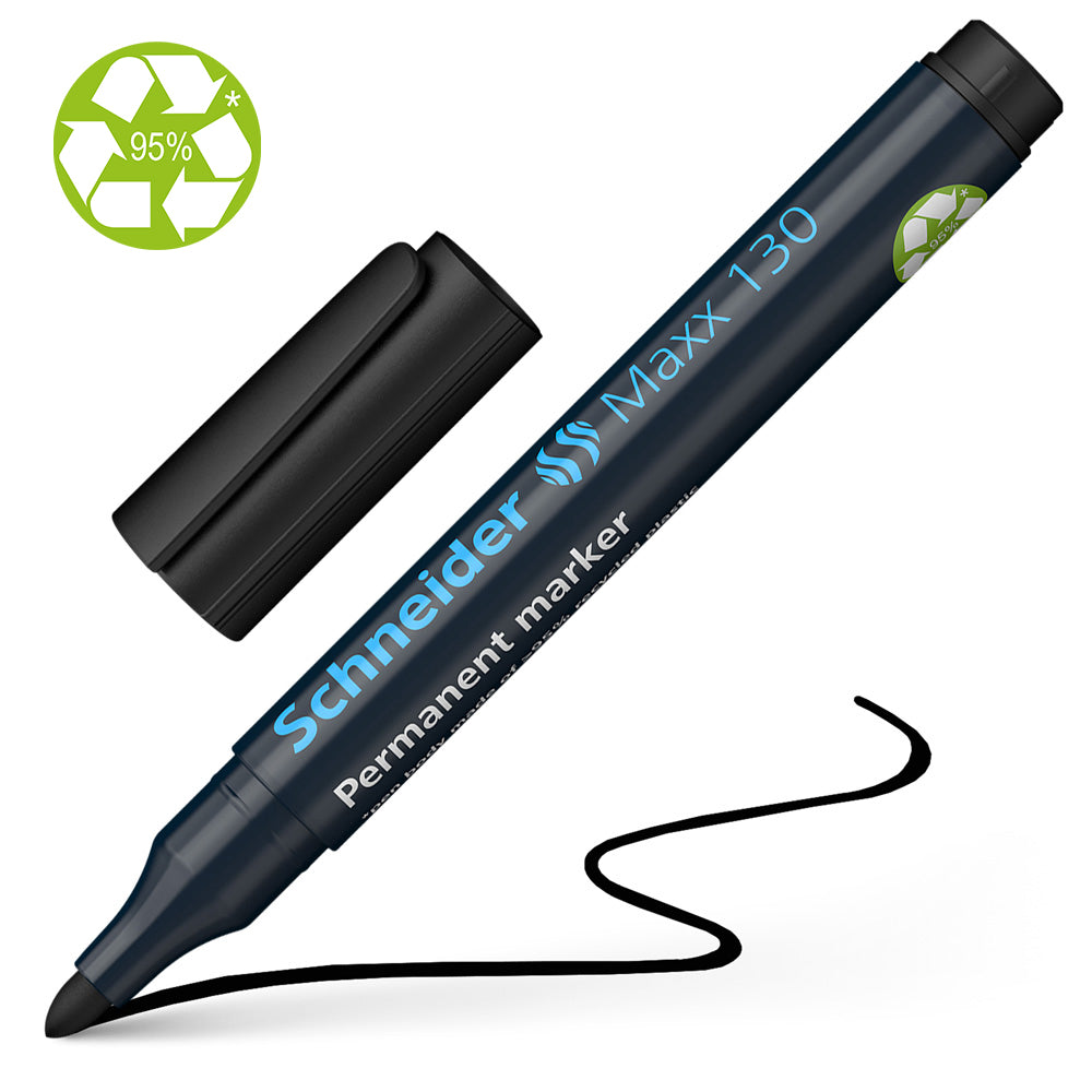 Schneider Permanent Marker, MAXX 130, BLACK (box of 10)