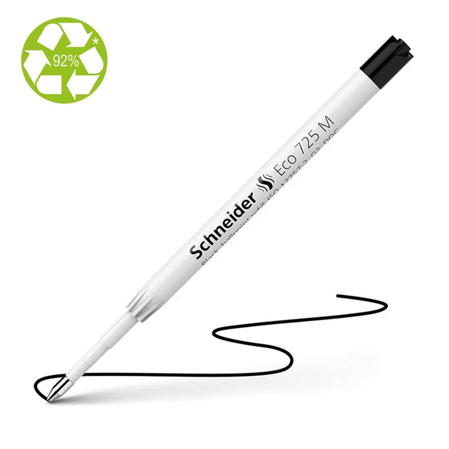 Schneider Eco 725M Refill (M), fits RECO pens, BLACK ink (box of 10)