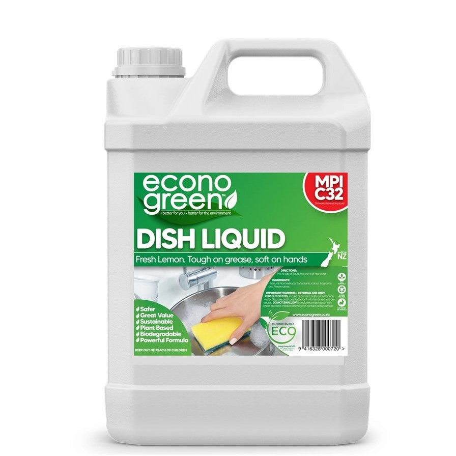 Econogreen commercial strength DISHWASH LIQUID, lemon 5lt