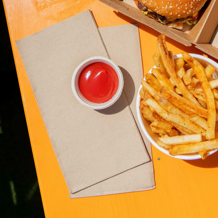 Kraft SNACK Napkins 80x150mm, compostable 1ply (3000) or 2ply (2000)