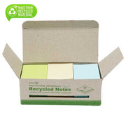 Stick'N recycled self-adhesive notepads, 38 x 50mm, box of 12 assorted colours