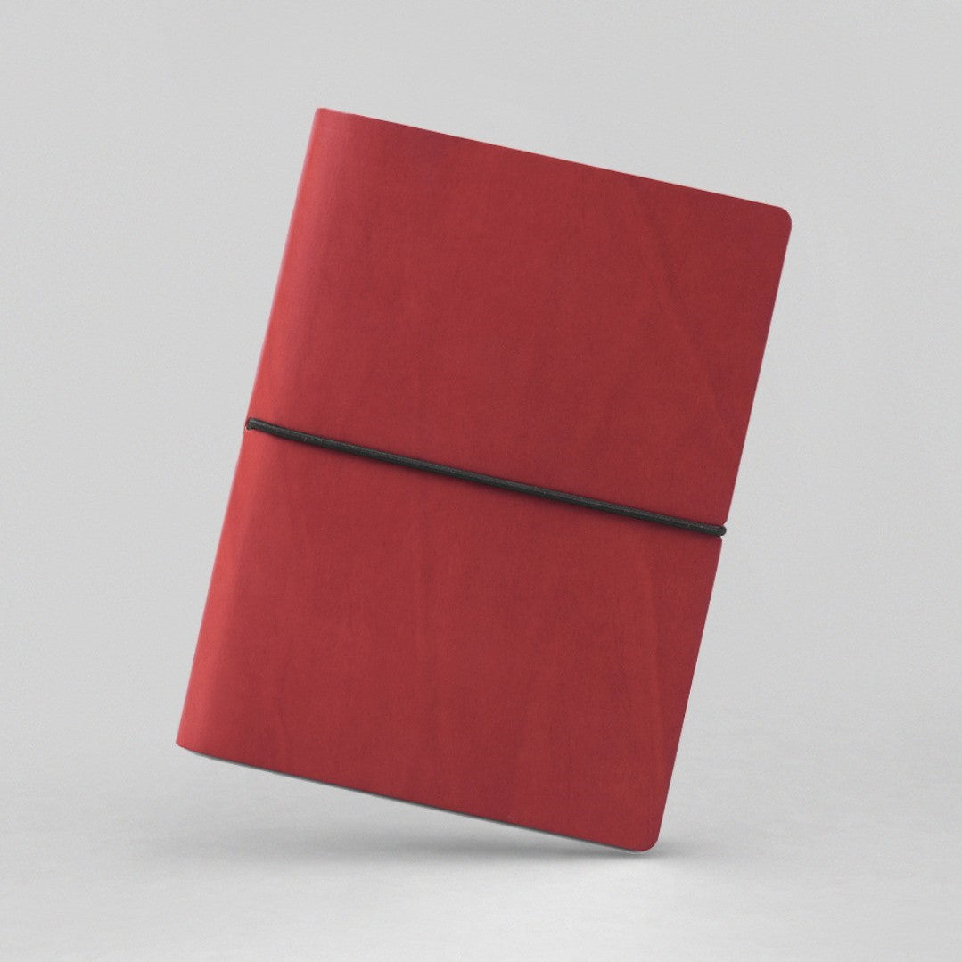 Ciak Notebook A5 Leather cover, Lined, recycled RED 112pgs (10/bundle)