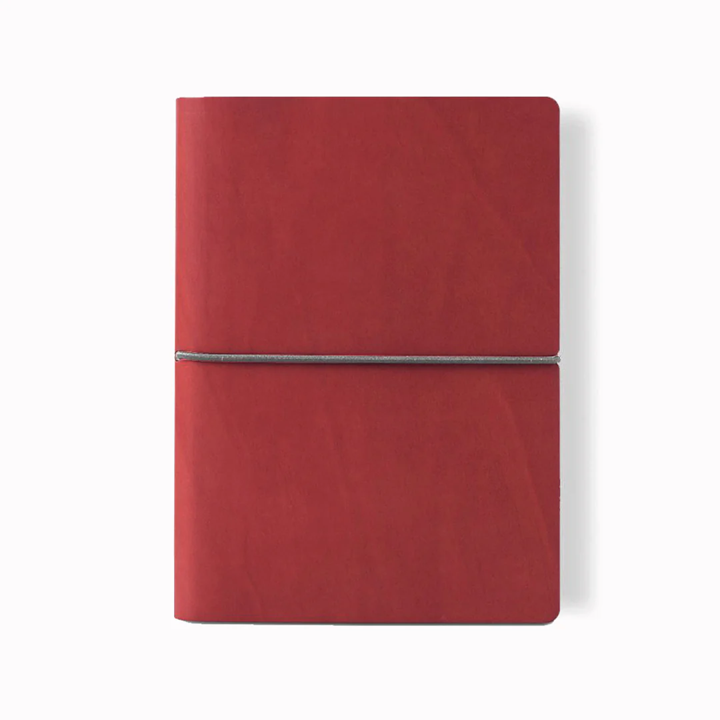 Ciak Notebook A5 Leather cover, Lined, recycled RED 112pgs (10/bundle)