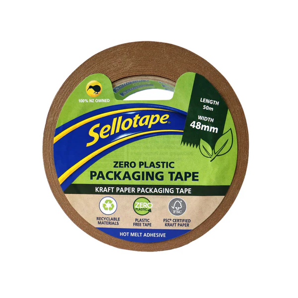 Sellotape Zero Plastic Kraft Paper packaging tape 48mm x 50m (6 rolls/case)